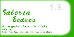 valeria bedecs business card